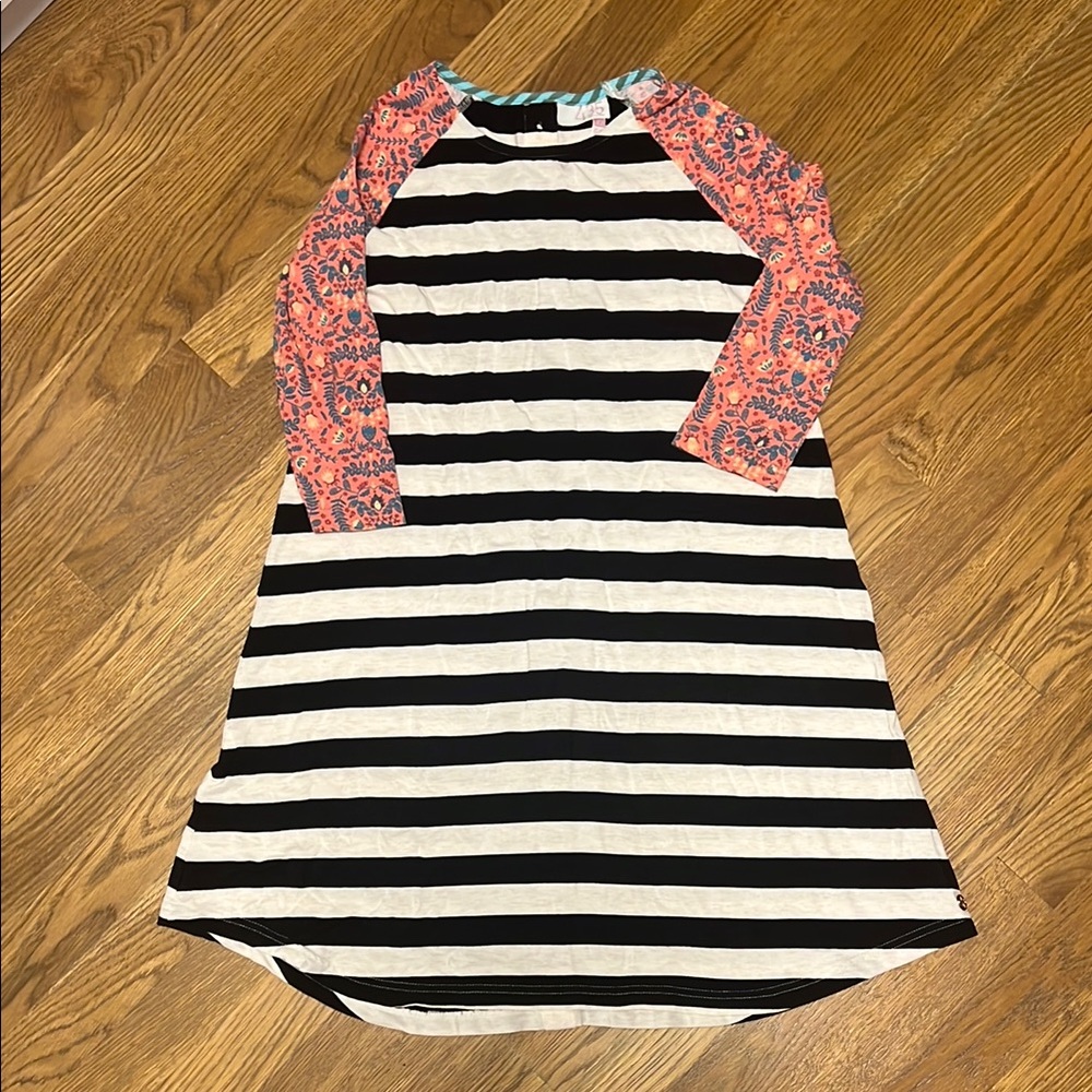 Matilda Jane Striped Dress with Floral Sleeves